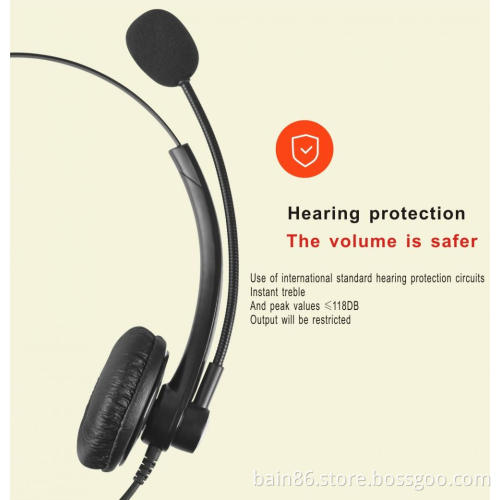 T12 noise-cancelling over-ear customer service headset music game learning